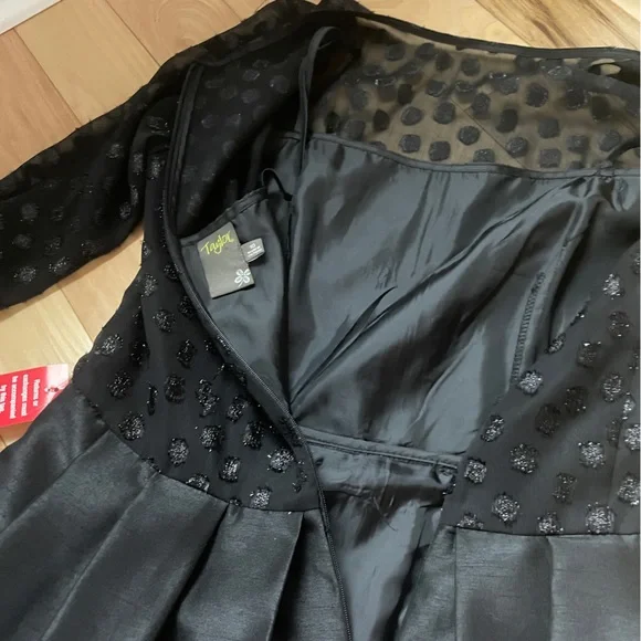 Holiday new years NWT Taylor black dress with pockets! - Picture 4 of 17